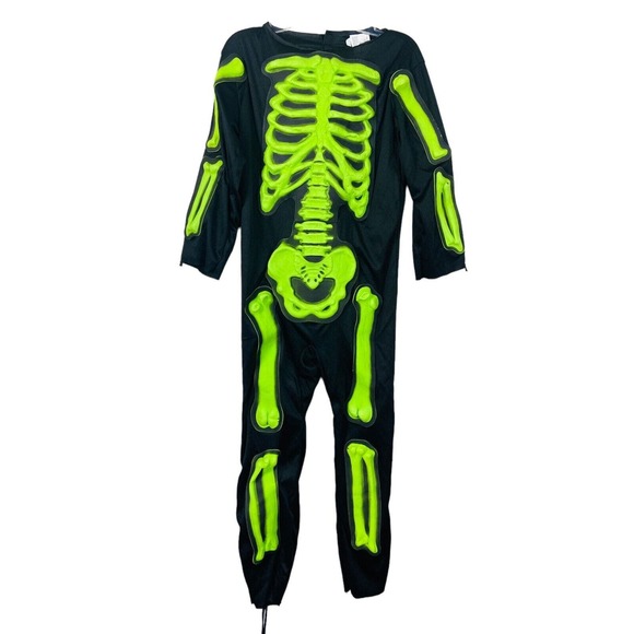 Fun World Kids Spooky Skeleton Halloween Costume Size Medium (8-10) - Picture 1 of 7